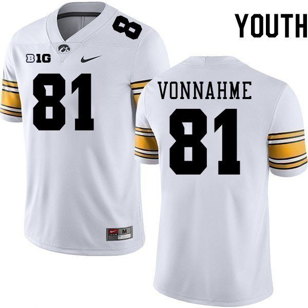 Youth #81 DJ Vonnahme Iowa Hawkeyes College Football Jerseys Stitched-White